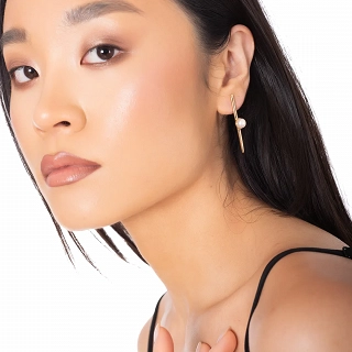 Oxzen ασημένιο σκουλαρίκι επιχρυσωμένο με πέρλα χειροποίητο