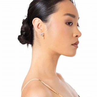 Oxzen ασημένιο σκουλαρίκι στεφανάκι με ημιπολύτιμες πέτρες