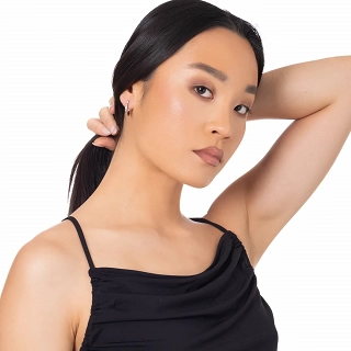 Oxzen ασημένιο σκουλαρίκι κρίκος με σχέδιο