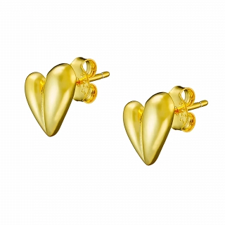 Oxzen ασημένιο σκουλαρίκι καρφωτό καρδιά