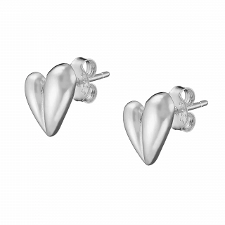 Oxzen ασημένιο σκουλαρίκι καρφωτό καρδιά