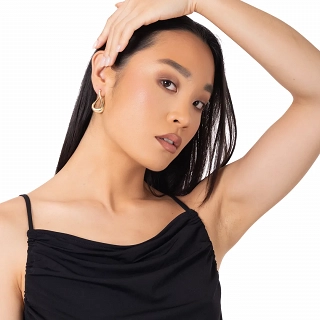 Oxzen ασημένιο σκουλαρίκι κρίκος με ιδιαίτερο σχήμα