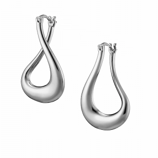 Oxzen ασημένιο σκουλαρίκι κρίκος με ιδιαίτερο σχήμα