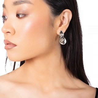 Oxzen ασημένιο σκουλαρίκι infinity