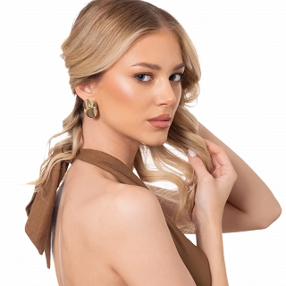 Oxzen ασημένιο σκουλαρίκι με ιδιαίτερο σχήμα