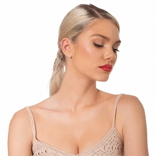 Oxzen ασημένιο σκουλαρίκι Ear Cuff με λευκά ζιργκόν