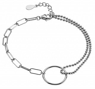Oxzen βραχιόλι ασημένιο με δυο σχέδια