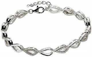 Oxzen βραχιόλι ασημένιο ριβιέρα με πέτρες ζιργκόν