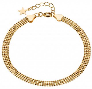 Oxzen βραχιόλι ασημένιο σε χρυσό αλυσίδα πλεκτή