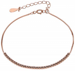 Oxzen βραχιόλι ασημένιο ριβιέρα λεπτή με πέτρες ζιργκόν