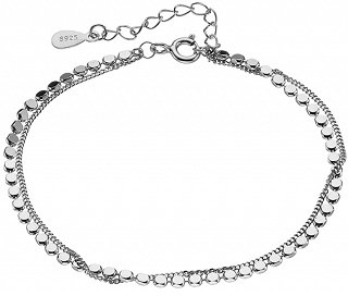 Oxzen βραχιόλι ασημένιο αλυσίδα διπλή διαμανταρισμένη