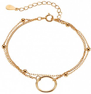 Oxzen βραχιόλι ασημένιο αλυσίδα διπλή με κύκλο