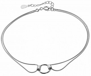 Oxzen αλυσίδα ποδιού ασημένια διπλή