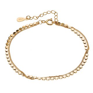 Oxzen αλυσίδα ποδιού ασημένια διπλή