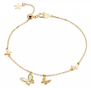 Oxzen βραχιόλι ασημένιο με πεταλούδες από φίλντισι