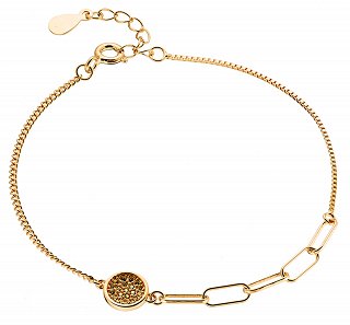 Oxzen βραχιόλι ασημένιο με πέτρες ζιργκόν