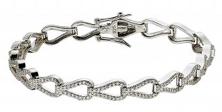 Oxzen βραχιόλι ασημένιο ριβιέρα με πέτρες ζιργκόν