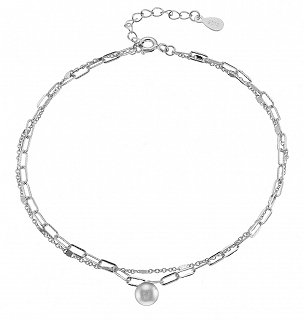 Oxzen αλυσίδα ποδιού ασημένια με διπλή αλυσίδα