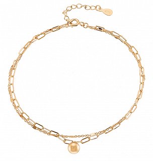 Oxzen αλυσίδα ποδιού ασημένια με διπλή αλυσίδα