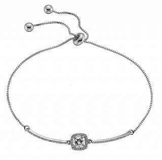 Oxzen βραχιόλι ασημένιο με λευκό ζιργκόν