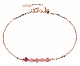 Oxzen βραχιόλι ασημένιο με ημιπολύτιμες ορυκτές πέτρες