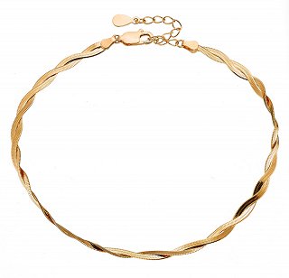 Oxzen αλυσίδα ποδιού ασημένια φίδι πλεξούδα