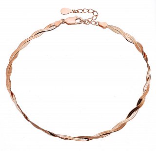 Oxzen αλυσίδα ποδιού ασημένια φίδι πλεξούδα