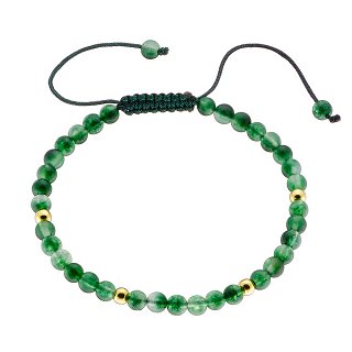 Oxzen γυναικείο βραχιόλι ασημένιο με πράσινες ορυκτές πέτρες