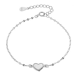 Oxzen γυναικείο βραχιόλι ασημένιο με καρδούλα