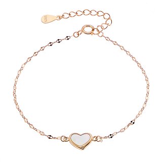 Oxzen γυναικείο βραχιόλι ασημένιο με καρδούλα