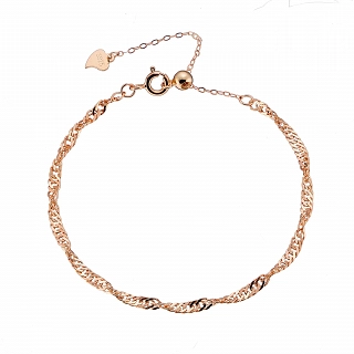 Oxzen βραχιόλι ασημένιο με στριφτή αλυσίδα