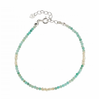 Oxzen ασημένιο βραχιόλι, με ημιπολύτιμες ορυκτές πέτρες