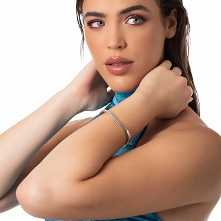 Oxzen βραχιόλι Unisex ασημένιο σταθερή χειροπέδα 4mm τετραγωνισμένη