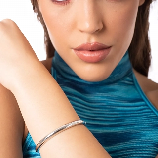 Oxzen βραχιόλι Unisex ασημένιο σταθερή χειροπέδα οβάλ 6mm