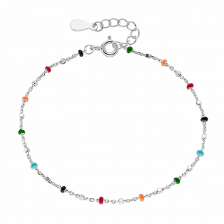 Oxzen ασημένιο βραχιόλι με χρωματιστές πέτρες