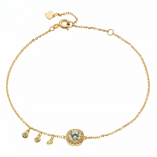 Oxzen ασημένιο βραχιόλι με στρογγυλά λευκά ζιργκόν