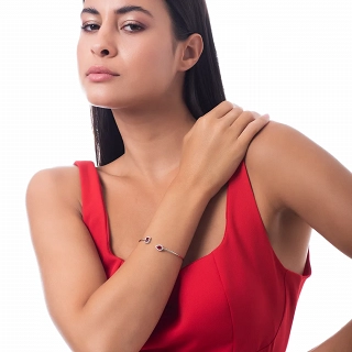 Oxzen ασημένιο βραχιόλι χειροπέδα εύκαμπτη με ζιργκόν