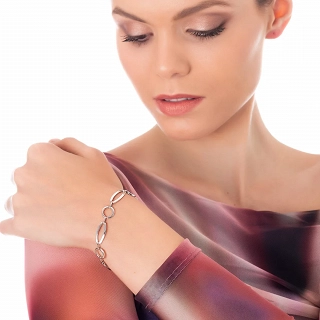 Oxzen βραχιόλι ασημένιο λουστρέ