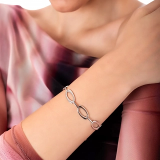 Oxzen βραχιόλι ασημένιο λουστρέ