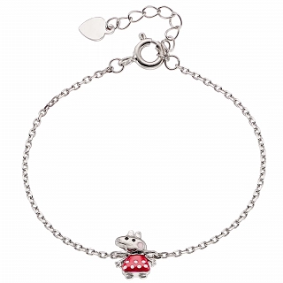 Oxzen ασημένιο παιδικό βραχιόλι επιπλατινωμένο Peppa pig