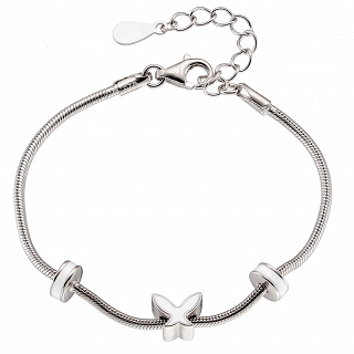 Oxzen ασημένιο παιδικό βραχιόλι με πεταλούδα