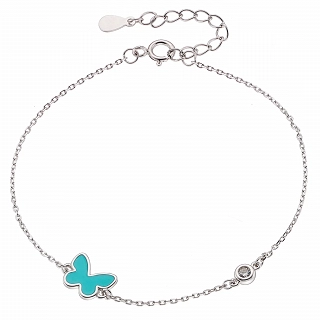 Oxzen ασημένιο παιδικό βραχιόλι με πεταλούδα