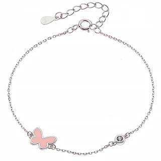 Oxzen ασημένιο παιδικό βραχιόλι με πεταλούδα