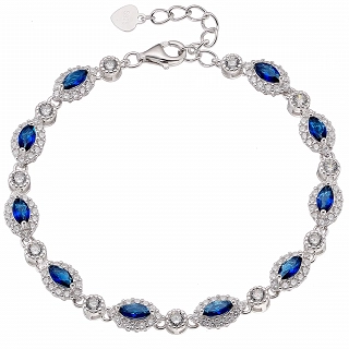 Oxzen γυναικείο βραχιόλι ασημένιο ριβιέρα με ζιργκόν