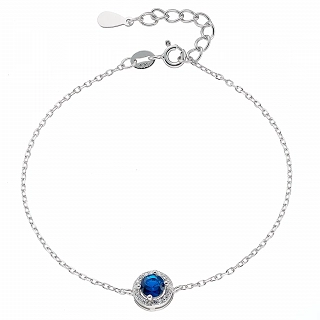 Oxzen γυναικείο βραχιόλι ασημένιο με στρόγγυλο ζιργκόν