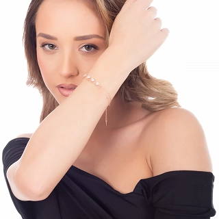 Oxzen γυναικείο βραχιόλι ασημένιο διπλό με καρδιές φίλντισι