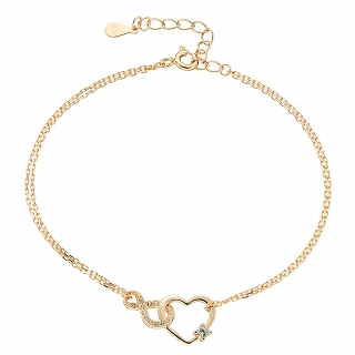 Oxzen βραχιόλι γυναικείο  ασημένιο με καρδιά και άπειρο