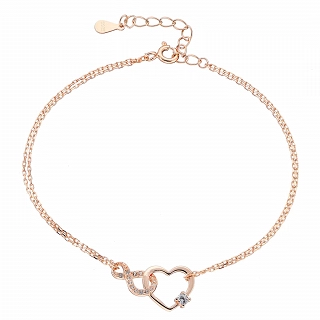 Oxzen βραχιόλι γυναικείο  ασημένιο με καρδιά και άπειρο