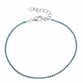 Oxzen ασημένιο βραχιόλι λεπτή ριβιέρα με ζιργκόν 1.25mm