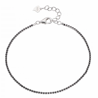 Oxzen ασημένιο βραχιόλι λεπτή ριβιέρα με ζιργκόν 1.25mm